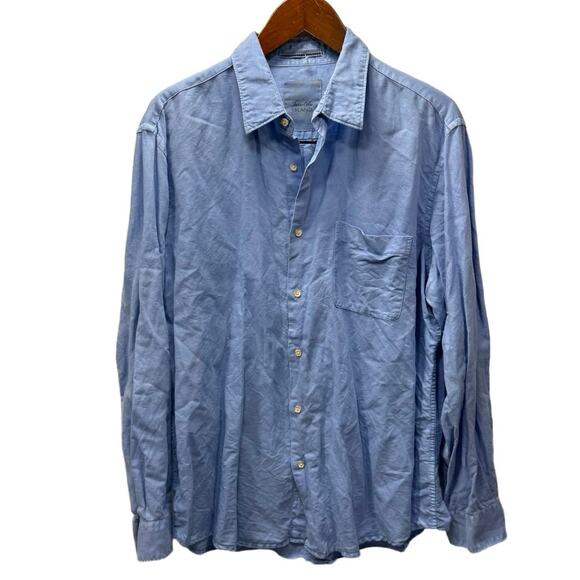 Tasso Elba Other - Tasso Elba Island Linen Blend Men’s Shirt sz XL Blue #G930
